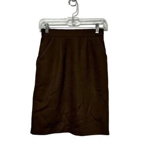 Ferrari Original Design Brown Wool Pencil Skirt waist 24 XS